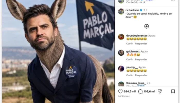 Richarlison provoca Pablo Marçal com montagem polêmica no Instagram