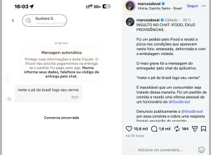 Senador Marcos do Val relata insulto de entregador do iFood