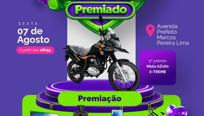 Trindade promove evento "Dia dos Pais Premiado" nesta sexta-feira (07) com sorteio de moto, TV e outros prêmios